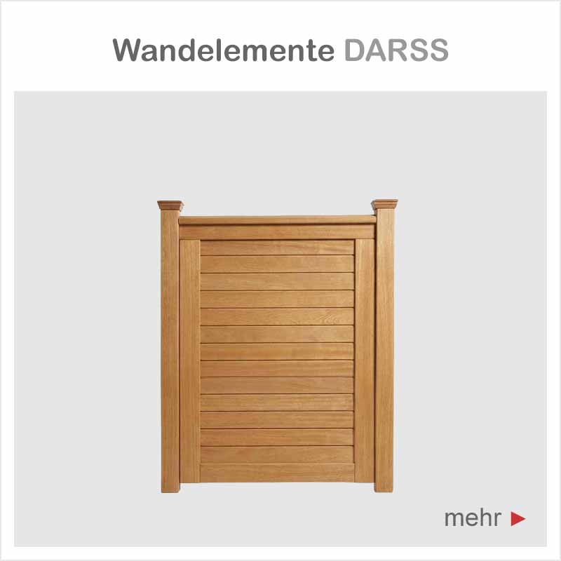 Sichtschutzwand DARSS - 90 x 145 cm - ODUM-IROKO Hartholz Natur