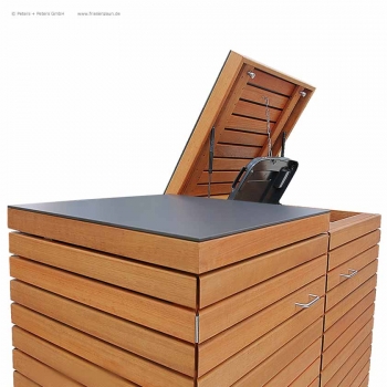 Preview: 1er Mülltonnenbox CUBUS 120 - geölt Preview: Mülltnnenbox CUBUS - mit HPL-Abdeckplatte