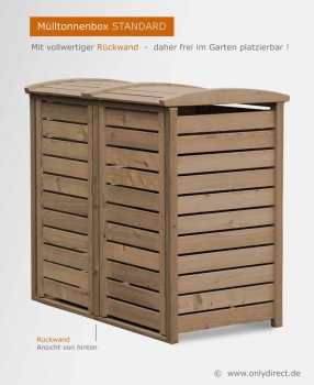 Preview: 4er Mülltonnenbox STANDARD 240 Preview: Detailansicht Aufsteller Mülltonnenbox  STANDARD