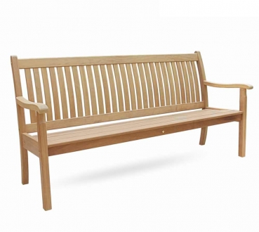 Preview: 4er Gartenbank ROYAL - Natur Preview: 4er Gartenbank Hartholz Natur - Holzbank made in Germany
