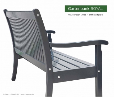 Preview: 4er Gartenbank ROYAL - lackiert Preview: Gartenbank ROYAL - RAL 7016 anthrazitgrau