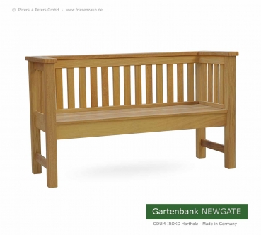 Preview: Gartenbank NEWGATE - Natur Preview: Elegante Gartenbank NEWGATE im modernem Tubus-Design - Hartholz - Made in Germany