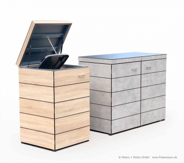 Preview: 1er Mülltonnenbox DOMUS 120 Preview: Tonnenschrank DOMUS 1er und 2er für 120 oder 240 Liter Abfalltonnen