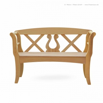 Preview: Friesenbank SYLT Romantik - Natur Preview: Friesenbank SYLT Romantik - Gesamtbreite 128 cm - Sitzbreite 100 cm - ODUM-IROKO Hartholz Natur